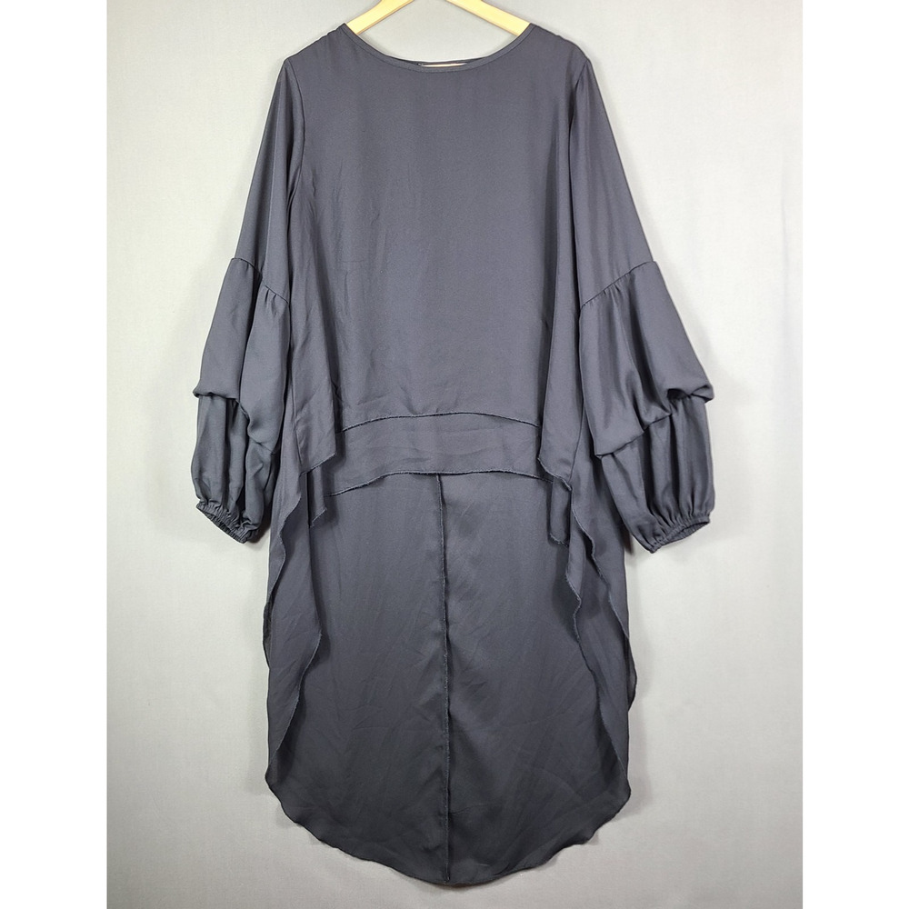 Pretty Garden High Low Lantern Sleeve Blouse Whimsygoth Dark Fairy Witchy Size L